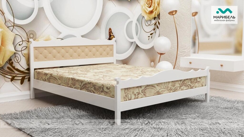 Кровать двуспальная из массива В-1/В 140*200 от компании Ассорти Мебель для ВСЕХ - фото 1