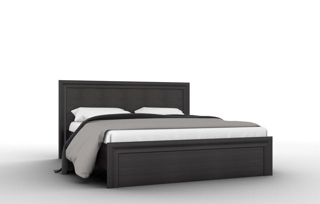 Кровать КР-04 GLOSS 1600 венге от компании Ассорти Мебель для ВСЕХ - фото 1
