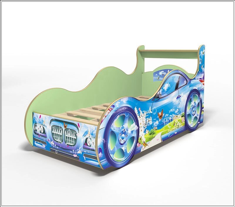 Кровать - машинка "Природа" с ламелями от компании Ассорти Мебель для ВСЕХ - фото 1