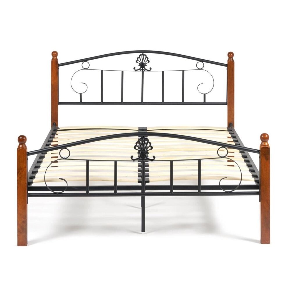 Кровать металлическая двуспальная Румба Wood slat base 140*200 от компании Ассорти Мебель для ВСЕХ - фото 1