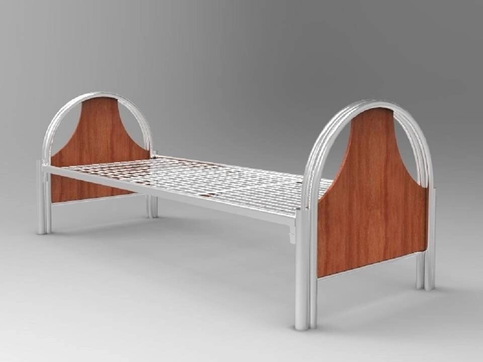 Кровать металлическая с ЛДСП К.7.1 от компании Ассорти Мебель для ВСЕХ - фото 1