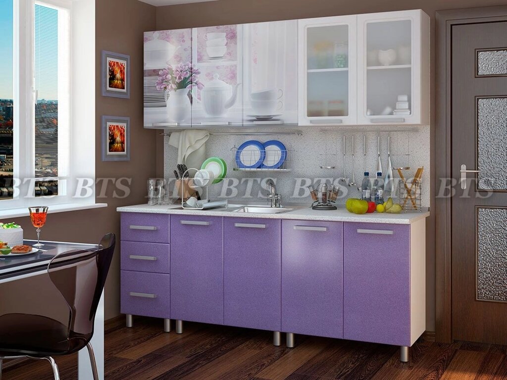 Кухня Люкс "Акварель" 2.0 м (BTS) от компании Ассорти Мебель для ВСЕХ - фото 1