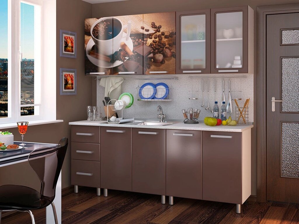 Кухня Люкс "Шоколад" 2.0 м (BTS) от компании Ассорти Мебель для ВСЕХ - фото 1