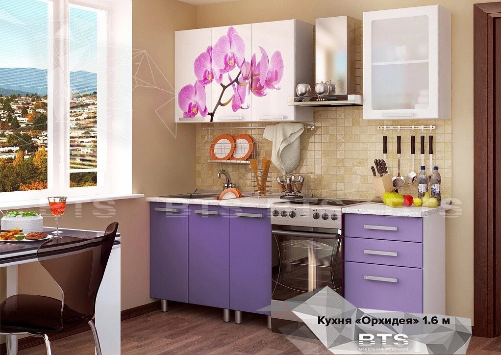Кухня "Орхидея" 1.6м (BTS) от компании Ассорти Мебель для ВСЕХ - фото 1