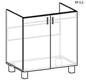 Кухонная тумба под мойку ТР 3.2 (600 мм)