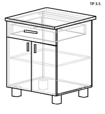 Кухонный стол 2-х дверный ТР 3.5 (600,800 мм) от компании Ассорти Мебель для ВСЕХ - фото 1