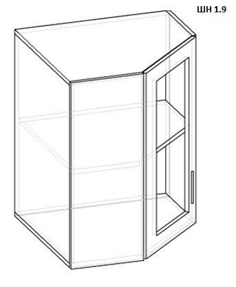 Шкаф навесной угловой со стеклом ШН 1.9 - Россия