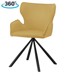 Комплект поворотных стульев на металлокаркасе Tantos Горчичный / черный , 4 шт.