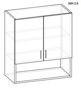 Шкаф навесной 2-х дверный с нишей ШН 2.6