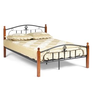 Кровать металлическая двуспальная Румба Wood slat base 160*200