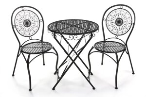 Комплект кованной мебели (стол + 2 стула) Secret de Maison Patio-Gloria (черный)
