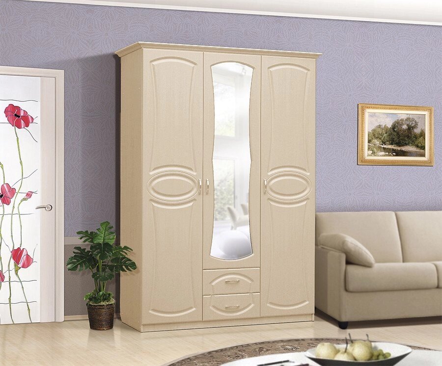 Шкаф 3-х дверный с зеркалом 1.5м  Мечта от компании Ассорти Мебель для ВСЕХ - фото 1