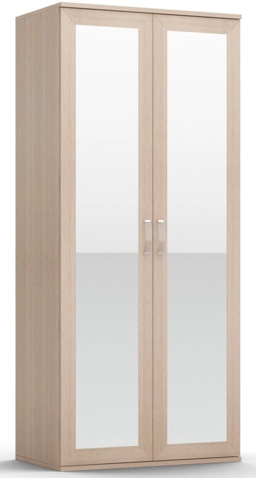 Шкаф для одежды ШО-02 GLOSS выбеленный дуб/зеркало от компании Ассорти Мебель для ВСЕХ - фото 1