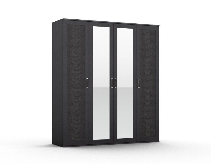 Шкаф для одежды ШО-04 GLOSS венге/зеркало 2шт от компании Ассорти Мебель для ВСЕХ - фото 1
