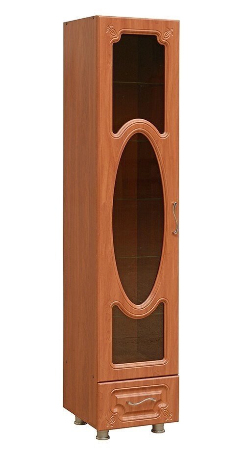 Шкаф "Глория-10" 1 стеклянная дверь, стекло-полки и 1 ящик правый (модуль 04) от компании Ассорти Мебель для ВСЕХ - фото 1