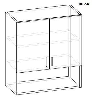 Шкаф навесной 2-х дверный с нишей ШН 2.6 от компании Ассорти Мебель для ВСЕХ - фото 1