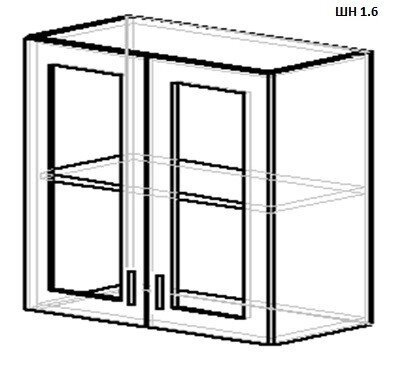 Шкаф навесной двухдверный стекло ШН 1.6 от компании Ассорти Мебель для ВСЕХ - фото 1