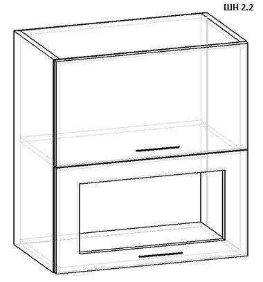 Шкаф навесной с откидными дверьми ШН 2.2 от компании Ассорти Мебель для ВСЕХ - фото 1