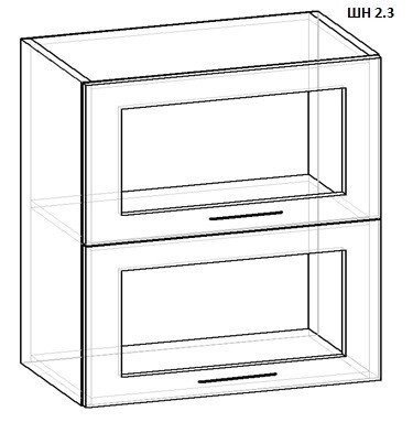 Шкаф навесной с откидными дверьми ШН 2.3 от компании Ассорти Мебель для ВСЕХ - фото 1