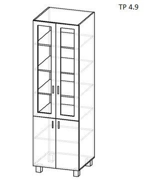 Шкаф со стеклом для кухни ТР 4.9 от компании Ассорти Мебель для ВСЕХ - фото 1