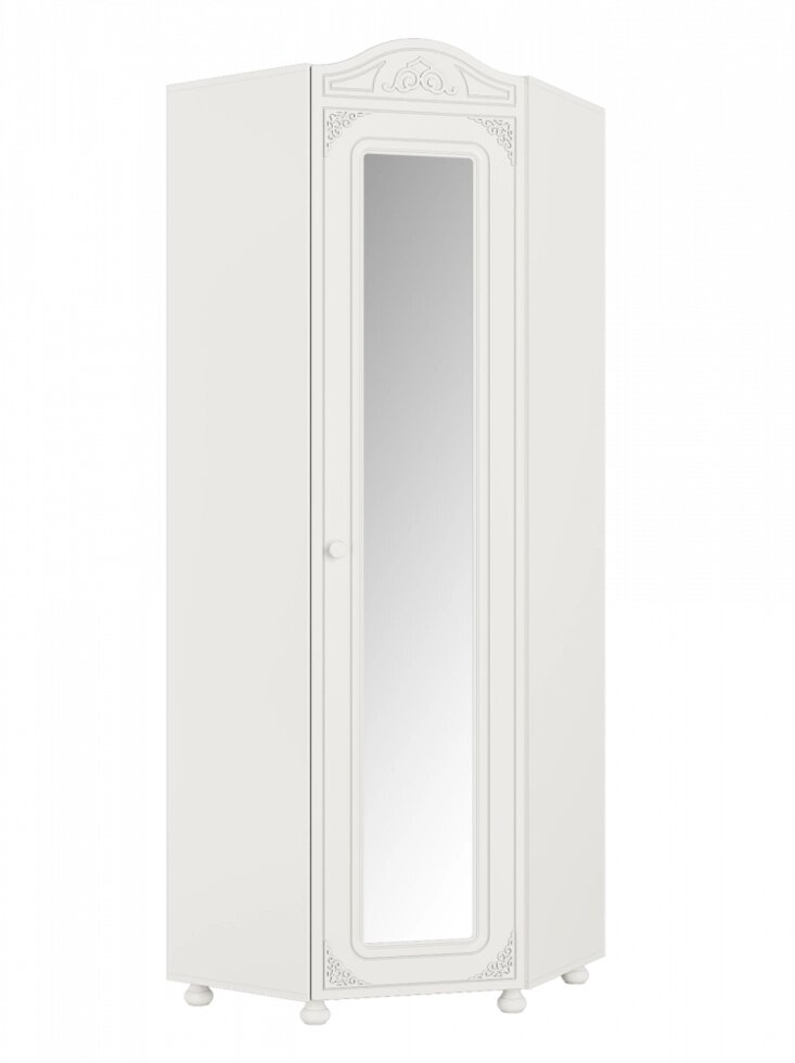 Шкаф угловой с зеркалом Ассоль АС-522(правый с короной) от компании Ассорти Мебель для ВСЕХ - фото 1