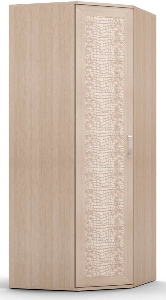 Шкаф угловой ШУ GLOSS выбеленный дуб/кожа от компании Ассорти Мебель для ВСЕХ - фото 1