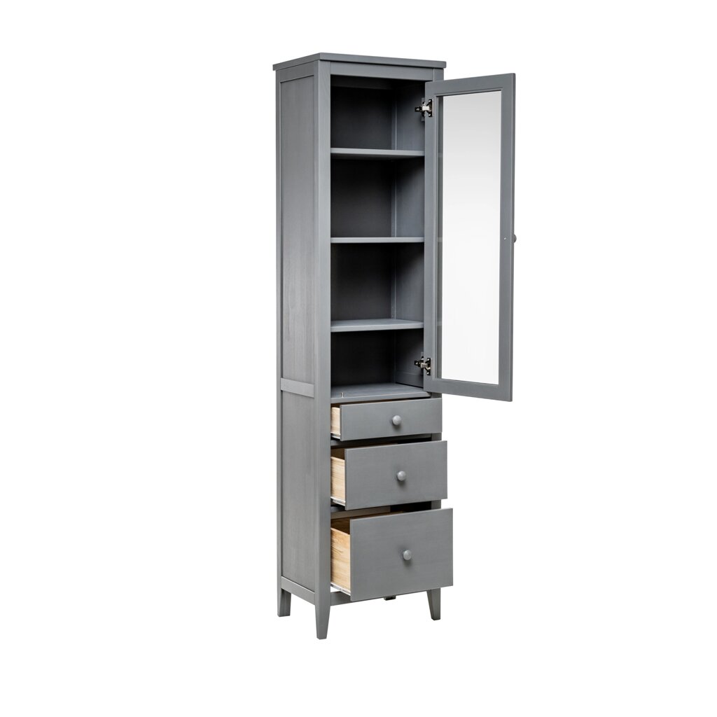 Шкаф-витрина Мира 13 (серый) от компании Ассорти Мебель для ВСЕХ - фото 1