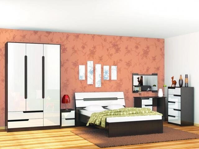Спальня модульная Гавана (ТЭКС) венге/белый акрил от компании Ассорти Мебель для ВСЕХ - фото 1