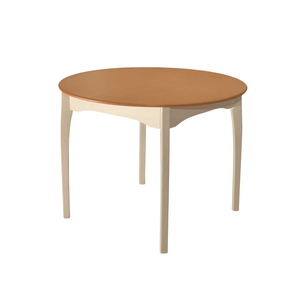 Стол деревянный раскладной Модерн D100 тик/слоновая кость от компании Ассорти Мебель для ВСЕХ - фото 1