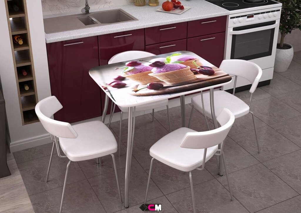 Стол обеденный с фотопечатью "Десерт"(СМ) от компании Ассорти Мебель для ВСЕХ - фото 1