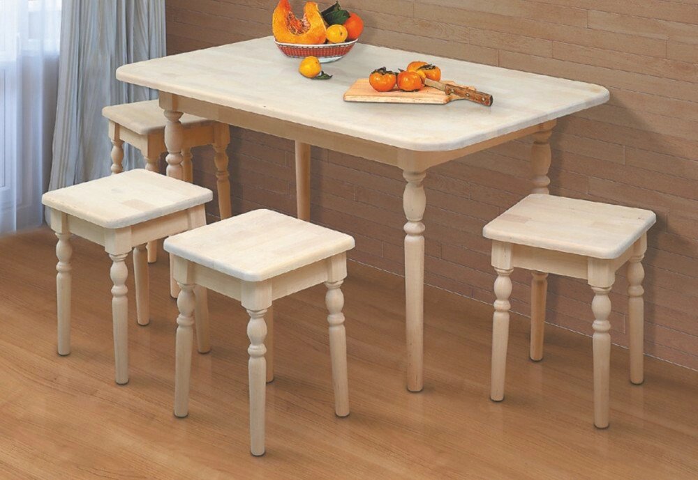 Стол обеденный с резными ногами (массив) от компании Ассорти Мебель для ВСЕХ - фото 1