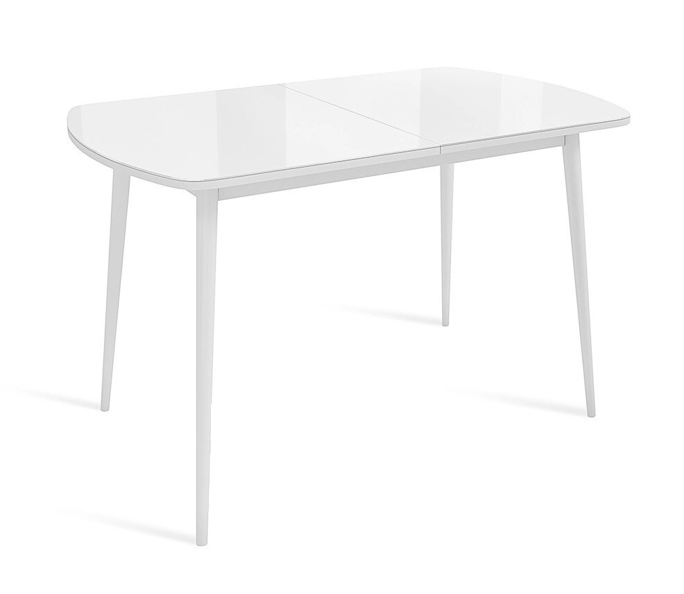 Стол раздвижной со стеклом Винер  GR (белый)(НМ) от компании Ассорти Мебель для ВСЕХ - фото 1