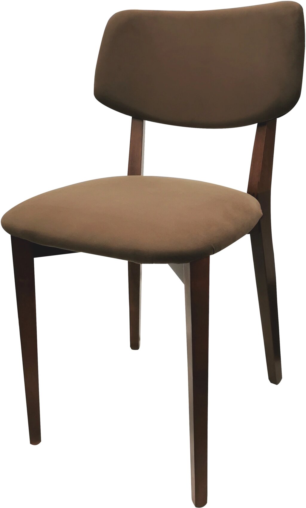 Стул деревянный с мягким сиденьем Мэти Темный орех/коричневый велюр от компании Ассорти Мебель для ВСЕХ - фото 1