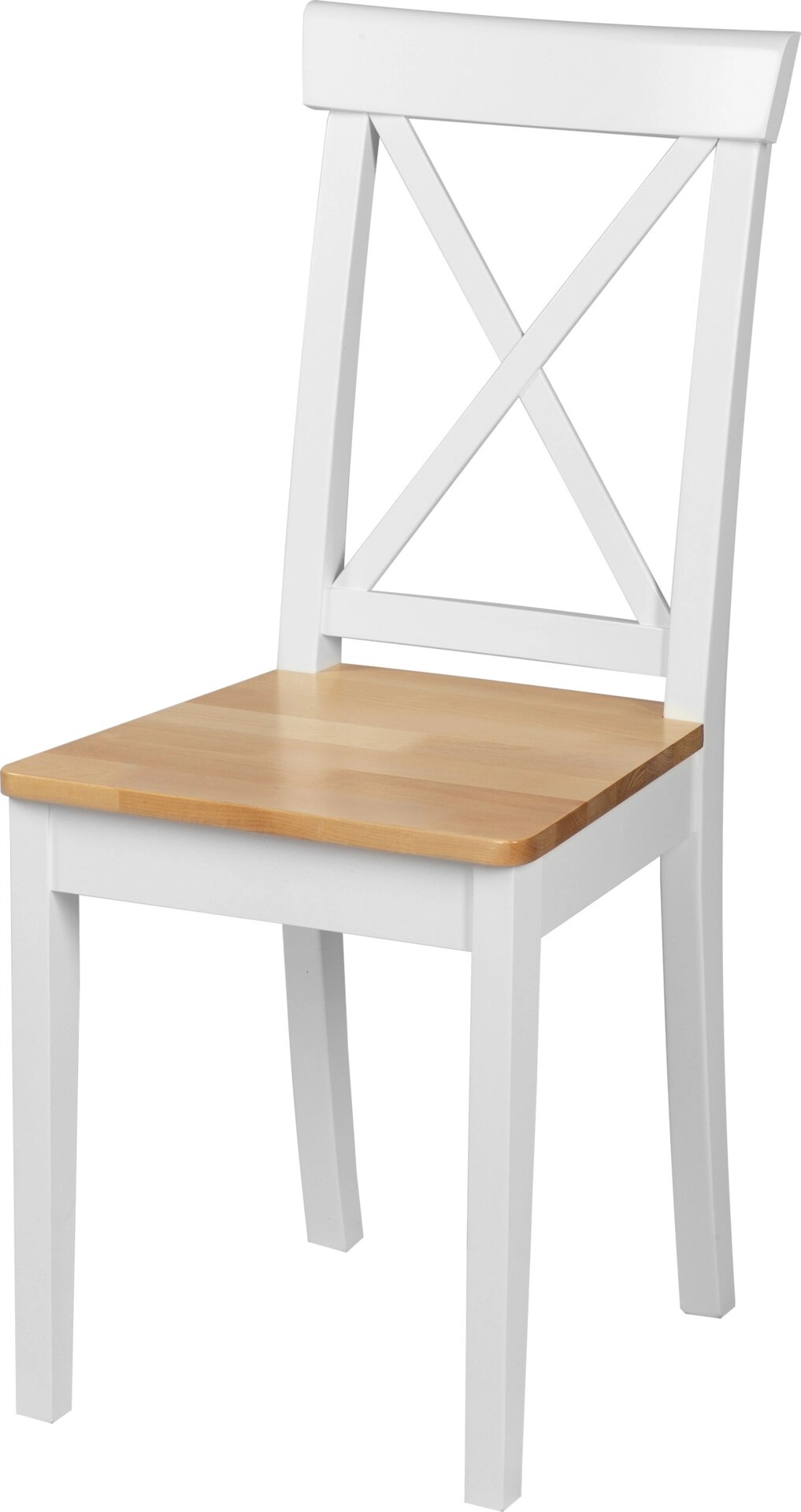 Стул деревянный с жестким сиденьем Бергольф Белый/натуральный от компании Ассорти Мебель для ВСЕХ - фото 1