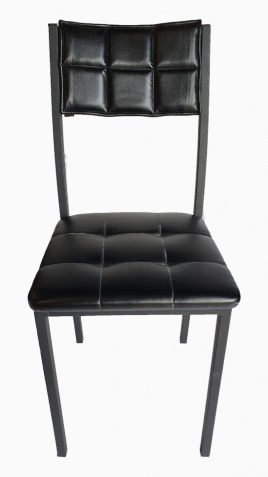 Стул "Лофт" ноги черные металл/черная экокожа от компании Ассорти Мебель для ВСЕХ - фото 1