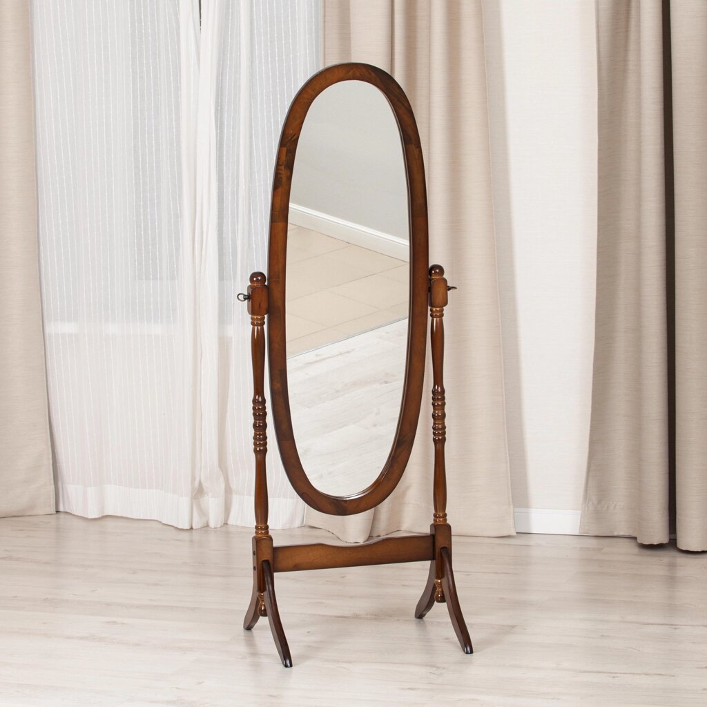 Зеркало напольное деревянное NY-4001 грецкий орех от компании Ассорти Мебель для ВСЕХ - фото 1