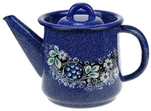 Эмалированный чайник 1,0 л 1с202с Голубика синий