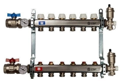 Коллекторный блок в сборе из нержавеющей стали 1"х3/4"х10 STOUT/СТАУТ SMS 0912 0000010 от компании Компания "Три Дюйма" - фото 1