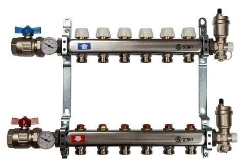 Коллекторный блок в сборе из нержавеющей стали 1"х3/4"х10 STOUT / СТАУТ  SMS 0912 0000010 от компании Компания "Три Дюйма" - фото 1