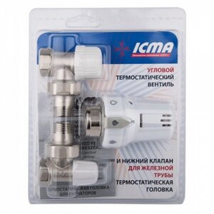 Комплект термостатический 1/2" угловой ICMA (986+774+805)