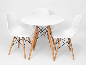 Комплект мебели для кафе из пластика на 3 персоны Мобил белый