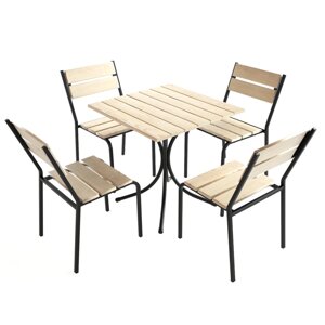 Комплект мебели для кафе с квадратным столом из дерева МТД008