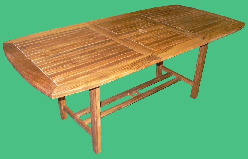 Стол садовый прямоугольный деревянный  обеденный из массива тика раскладной  150х90 (50) Коста-рика - доставка