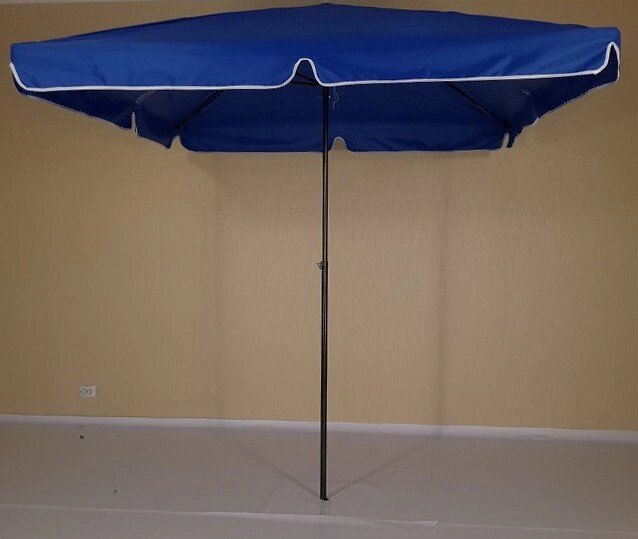 Зонт пляжный квадратный 2.1х2.1  с центральнойстойкой усиленный (синий) - обзор