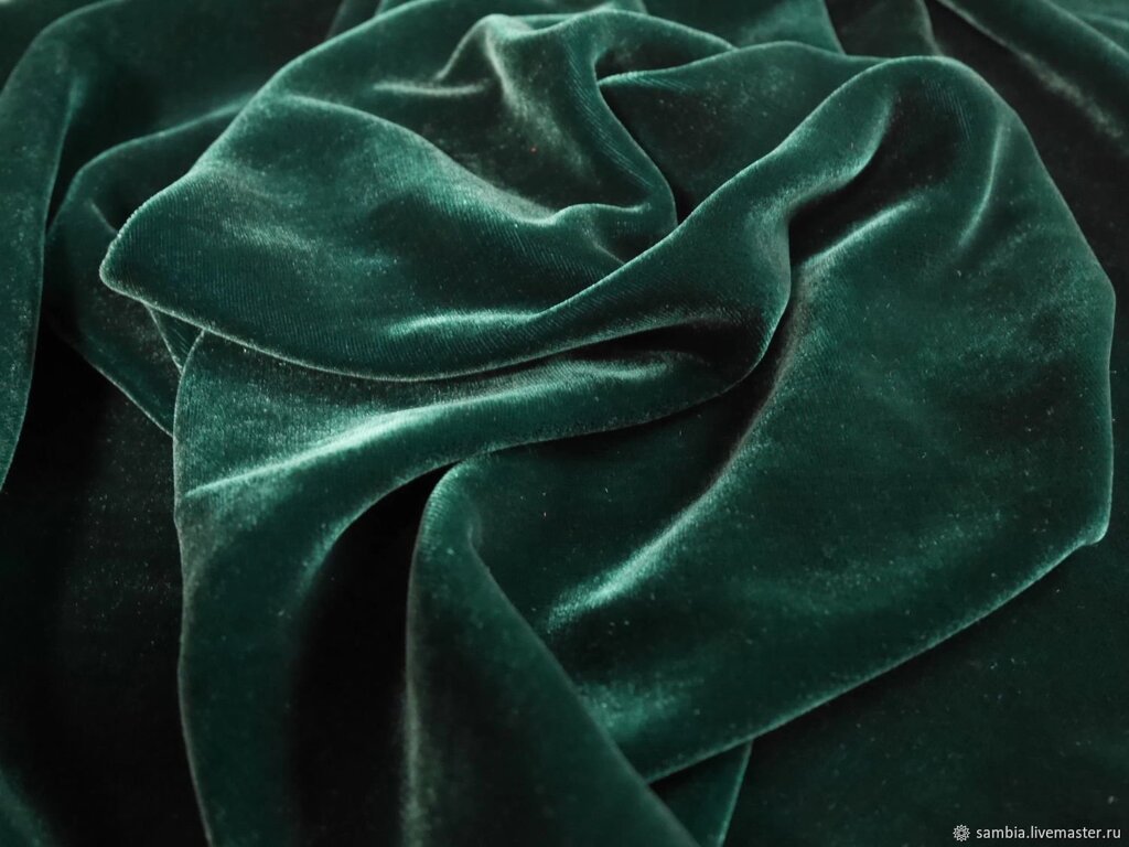 Бархат стрейч шир 1,5м (зеленый) от компании Магазин ШвейМаг - фото 1