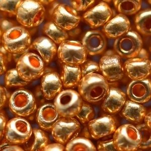 Бисер Чехия, №10, 50г (оранжевый металлизированное ) ##от компании## Магазин ШвейМаг - ##фото## 1
