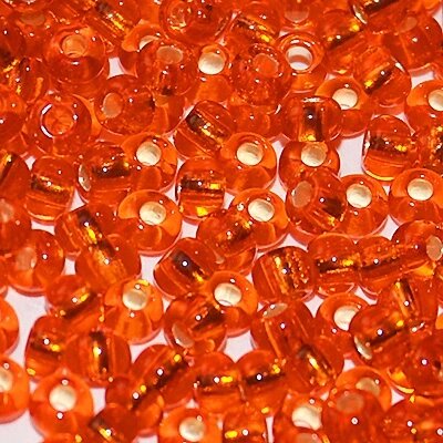 Бисер Чехия, №10, 50г (оранжевый внутреннее серебрение ) от компании Магазин ШвейМаг - фото 1