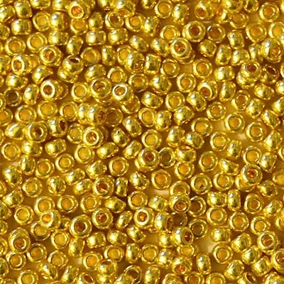 Бисер Чехия, №10, 50г (золото металлизированное ) от компании Магазин ШвейМаг - фото 1