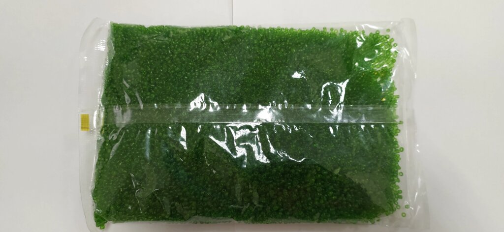 Бисер Китай №12 450гр  (темно-зеленый прозрачный) от компании Магазин ШвейМаг - фото 1
