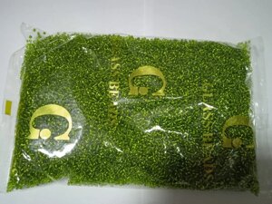 Бисер Китай №12 450гр (зеленый с прокрасом)